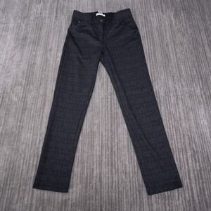 89th + Madison Plaid Dress Pants Womens 8 Blue Excellent Straight Leg Stretch